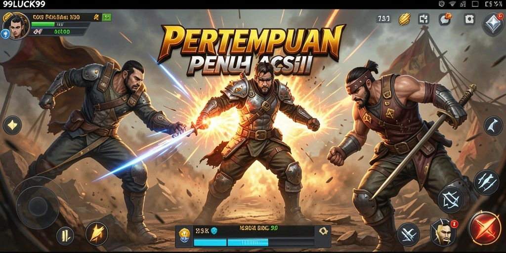 Screenshot menunjukkan pertarungan seru di dalam 99LUCK99 dengan pemandangan yang menakjubkan.