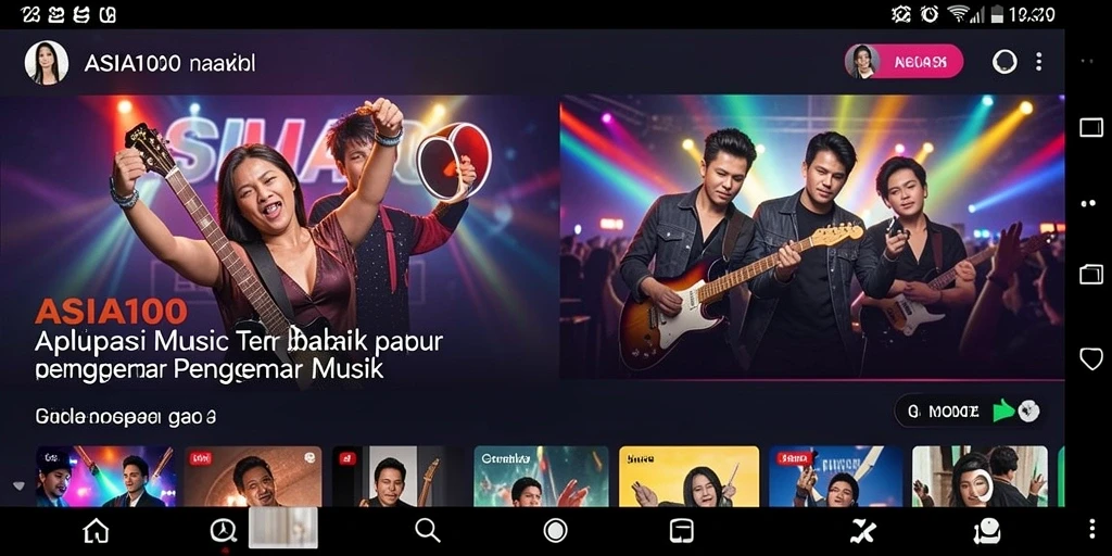 Tampilan menarik dari ASIA100 saat pengguna menikmati musik.