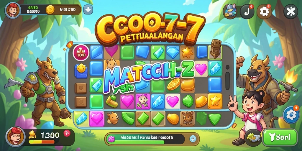 Tampilan screenshot utama COO77 memperlihatkan gameplay seru Match-3.