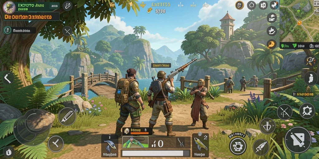Tampilan menakjubkan dari gameplay EXOTOTO di dunia terbuka.
