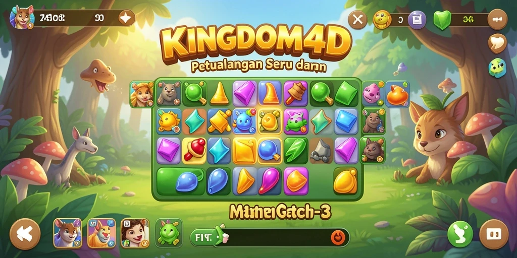 Tampilan gameplay KINGDOM4D yang seru dan penuh warna.