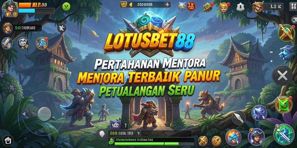Screenshot LOTUSBET88 menampilkan aksi menara bertahan yang mendebarkan.