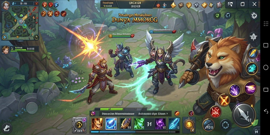 Tampilan gameplay menakjubkan di ORCA128 yang menampilkan pertarungan seru.
