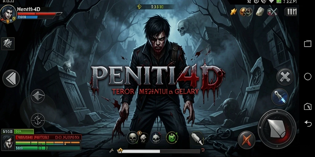 Screenshot gameplay PENITI4D menampilkan momen mencekam yang penuh ketegangan.