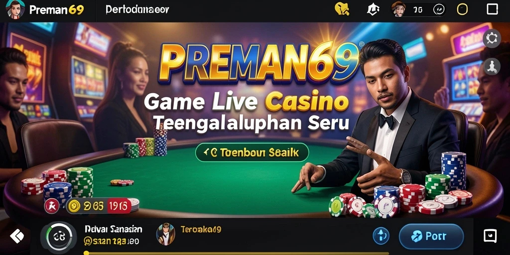 Tampilan gameplay Live Casino yang seru dan interaktif di PREMAN69.
