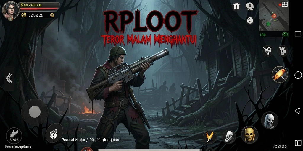 Screenshot menunjukkan suasana mencekam gameplay RPLOOT.