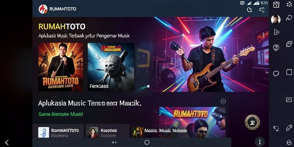 Tampilan gameplay yang menarik dari RUMAHTOTO dengan koleksi lagu beragam.