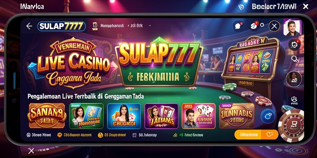 Screenshot SULAP777 menampilkan dealer yang ramah dan gameplay Live Casino yang mengasyikkan.