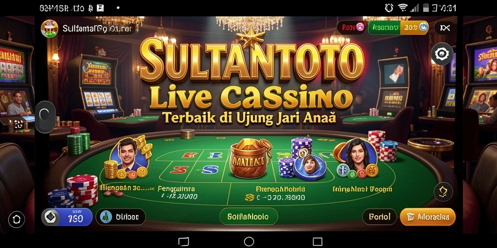 Screenshot SULTANTOTO menampilkan dealer yang berinteraksi langsung dengan pemain dalam permainan Live Casino.