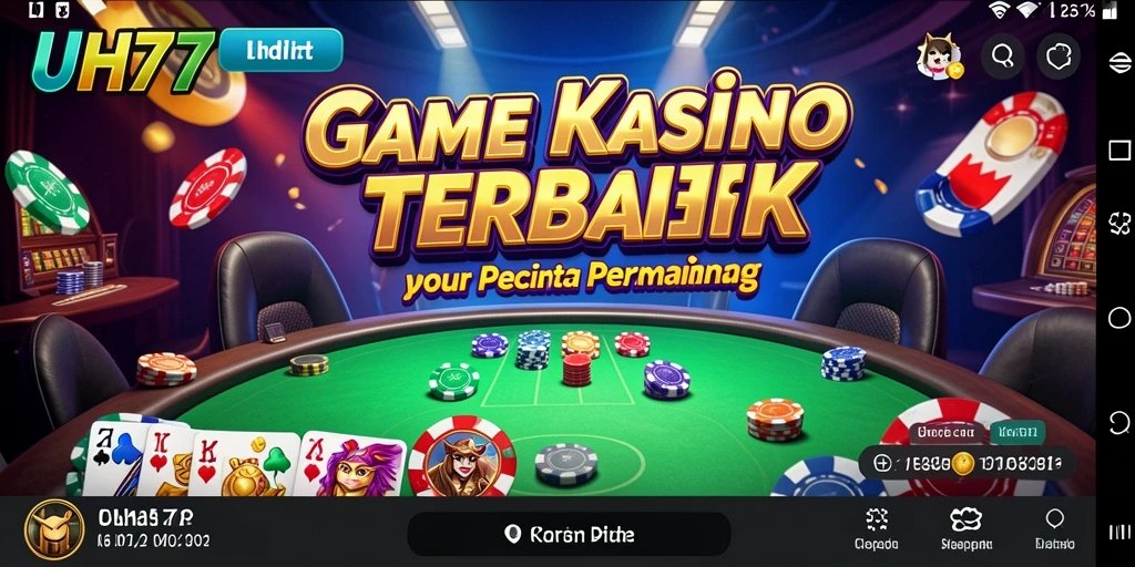 Tampilan indah dari gameplay Kasino UH77 yang penuh aksi.